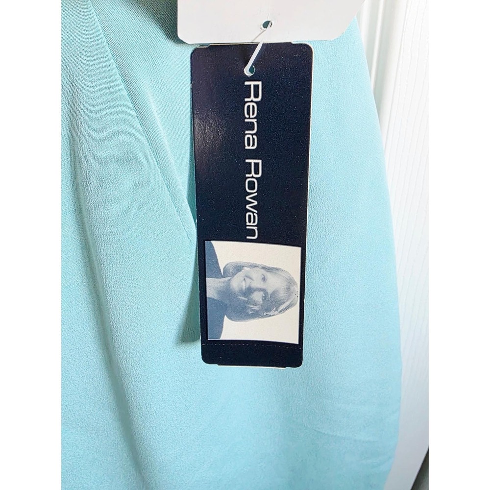 Rena Rowan 10 Vintage 100% Silk Pencil Skirt Aqua Blue South Beach NWT - Picture 8 of 15